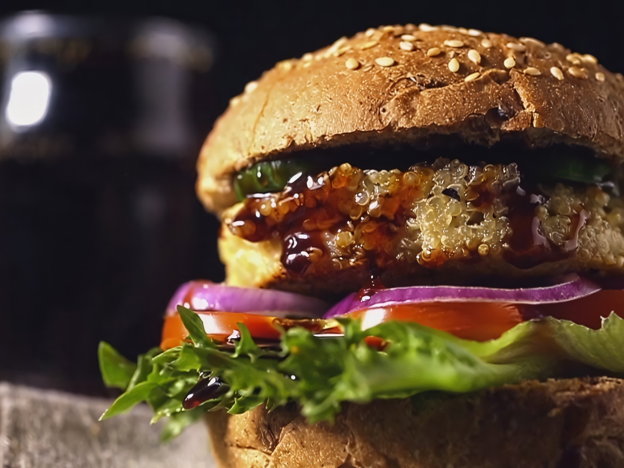 Quinoa Burger with Mint Sauce