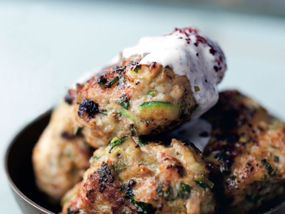 Turkey Patties with Zucchini, Green Onions, and Cumin