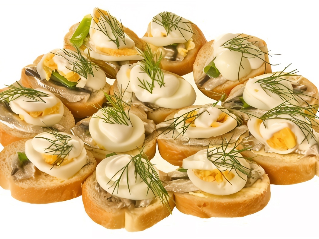 Sandwiches with Quail Eggs