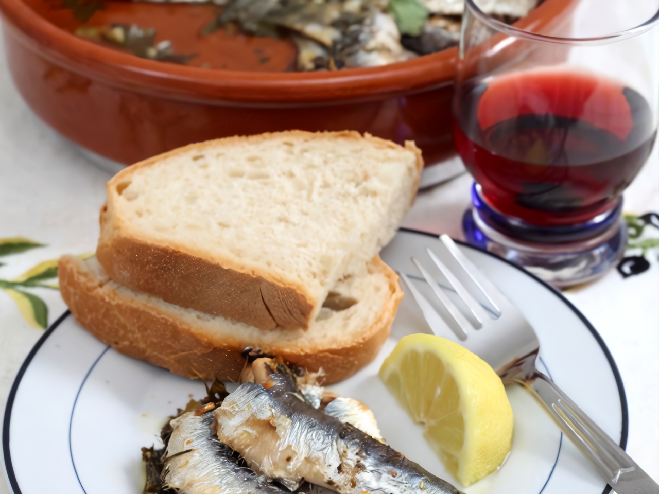 Sardine Sandwiches on Toasted White Bread