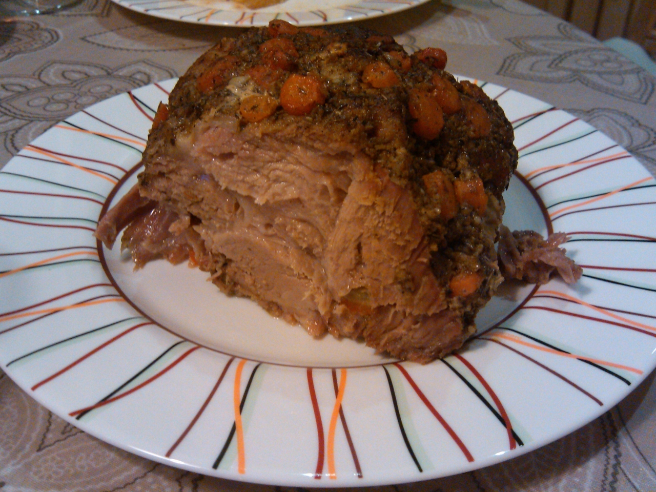 Pork Loin with Garlic, Carrots, and Herbs