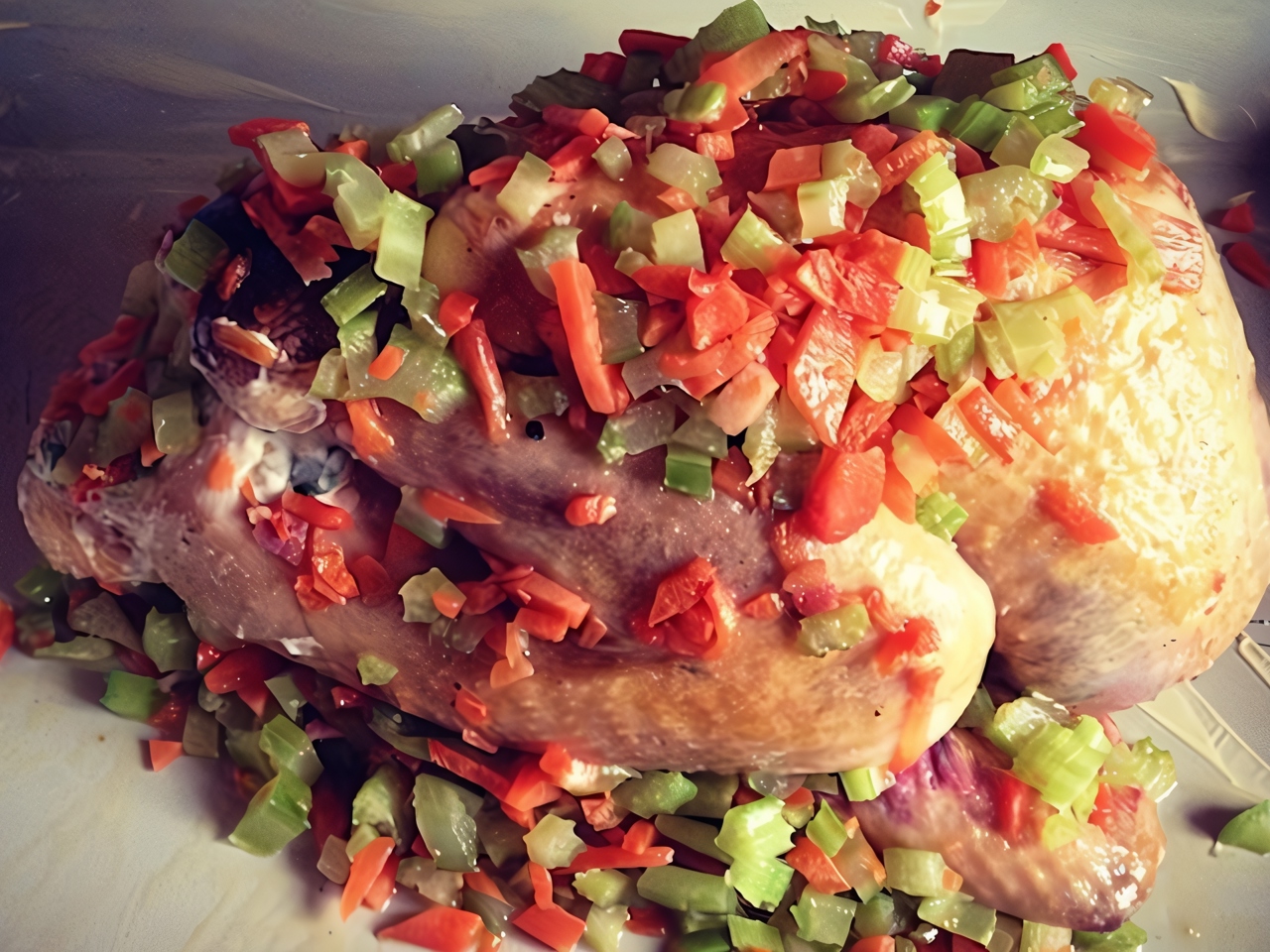 Guinea Fowl Stuffed with Cream Cheese and Bacon