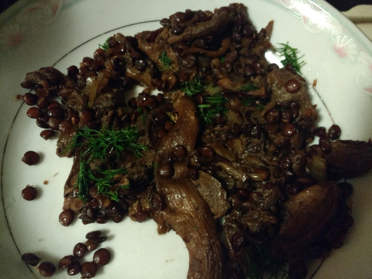 Lentils with Mushrooms