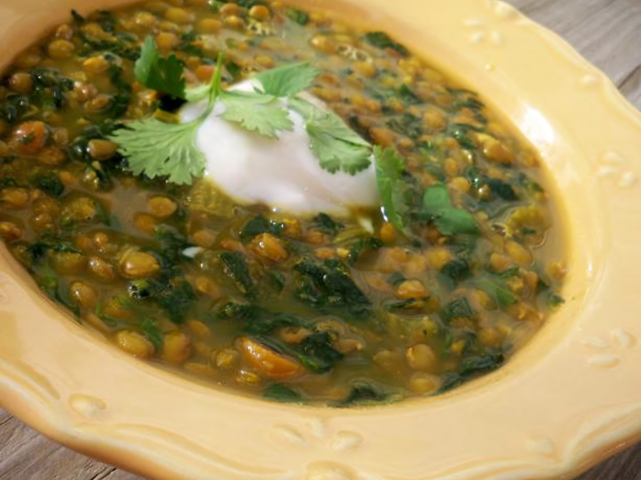 Lentil Soup with Greens and Lemon