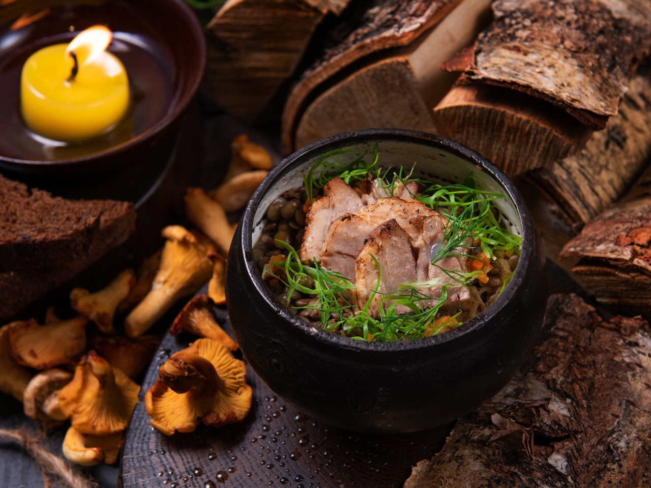 Lentil Porridge with Smoked Ribs