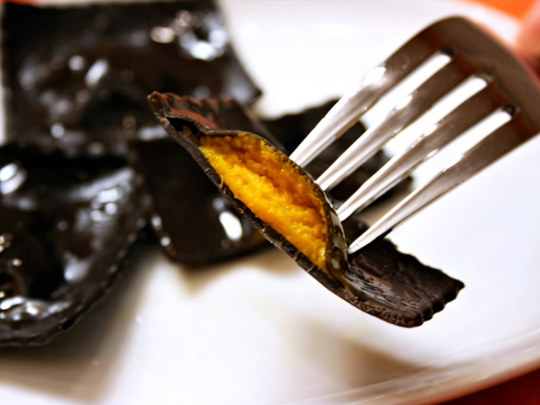Black Ravioli with Pumpkin