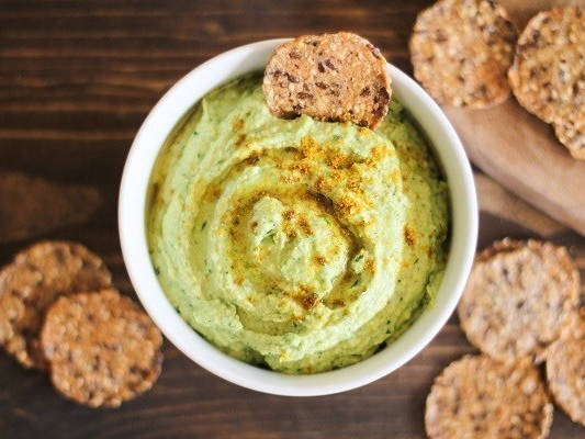 Garlic Vegetable Hummus with Fresh Herbs