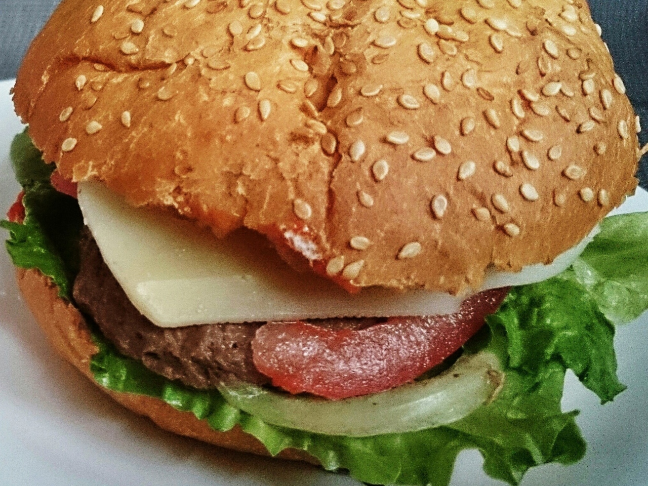 Cheeseburger with Grilled Veal Patty