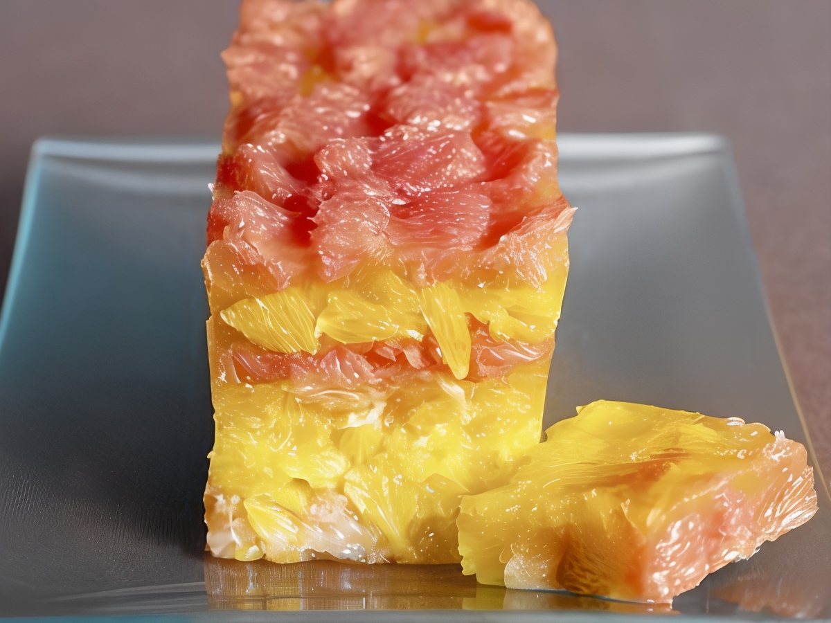 Citrus Terrine with Caramelized Grapefruit Zest