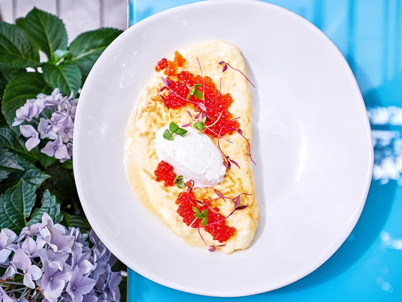 Scramble with Ricotta and Red Caviar