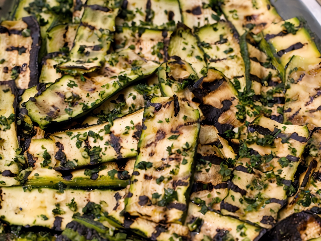 Grilled Zucchini with Sage and White Balsamic Vinegar
