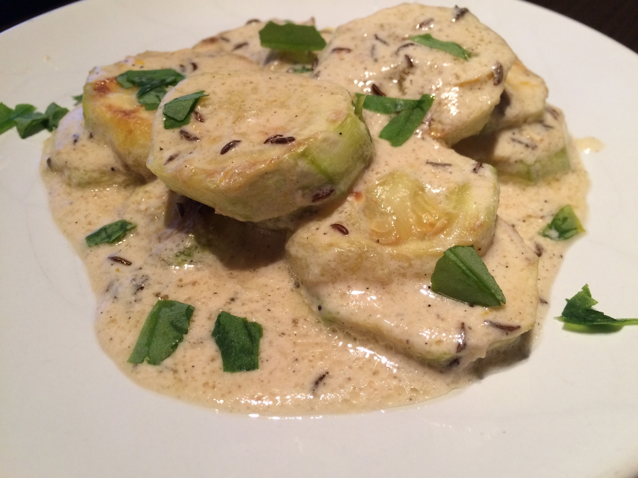 Zucchini with Cumin Cream