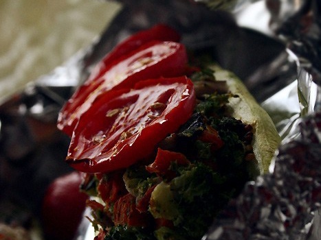 Zucchini Baked with Broccoli, Mushrooms, and Carrots