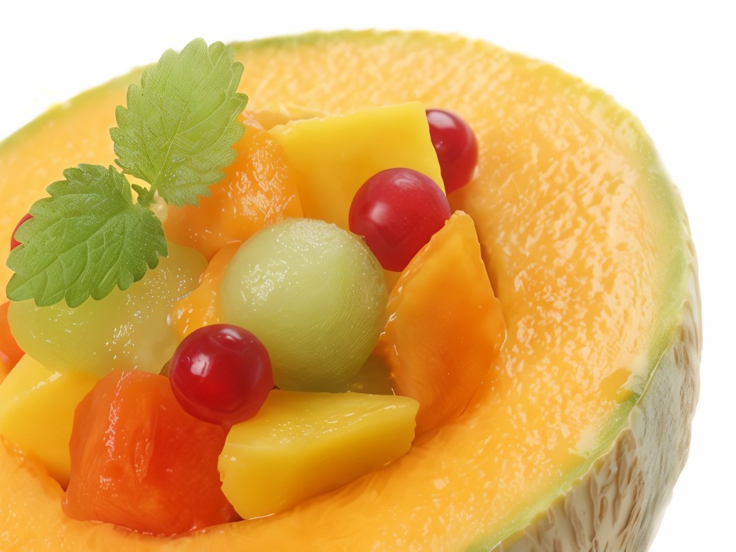 Melon Dessert with Coconut Flakes