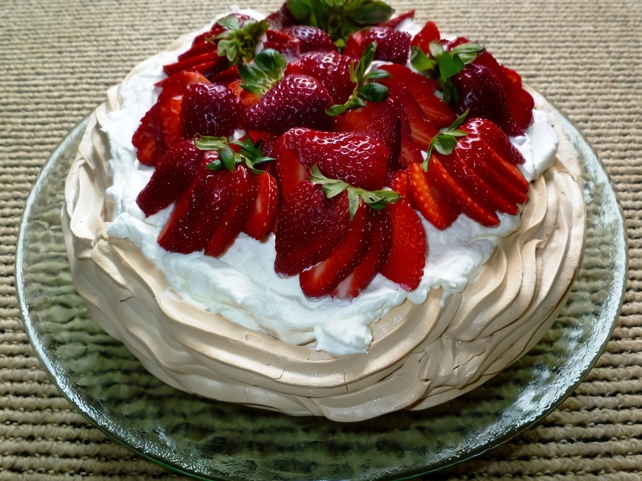 Pavlova Dessert with Fresh Berries