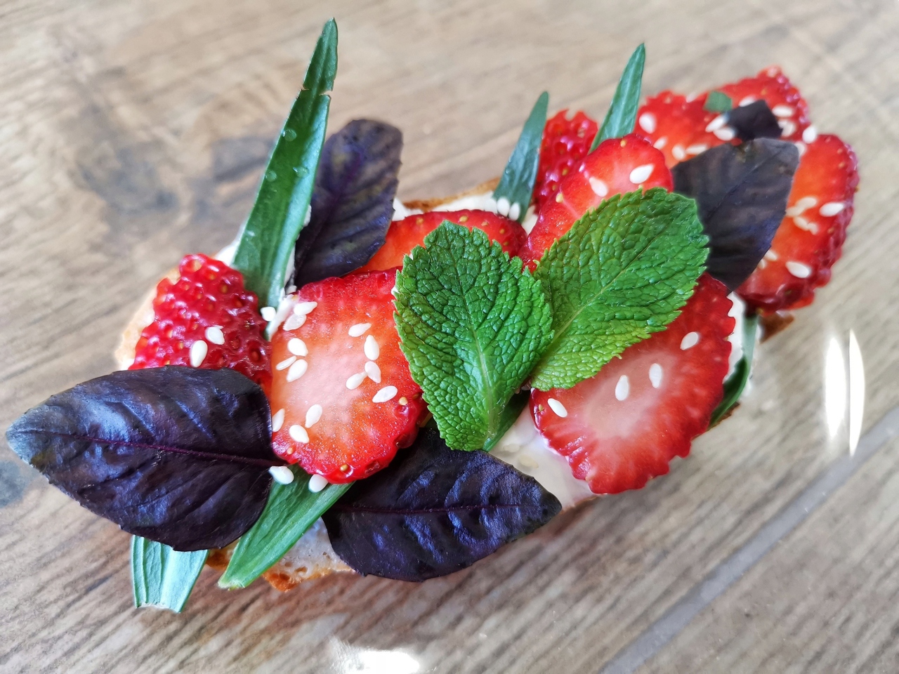 Dessert Bruschetta with Strawberries
