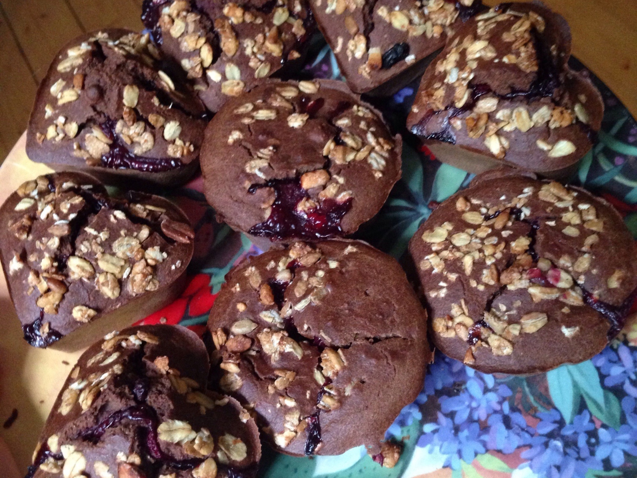 Diet Chocolate Cherry Muffins