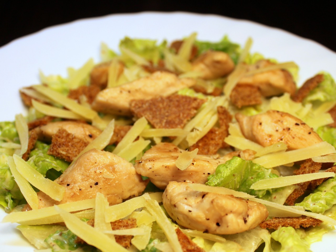 Diet Caesar Salad with Yogurt-Mustard Dressing