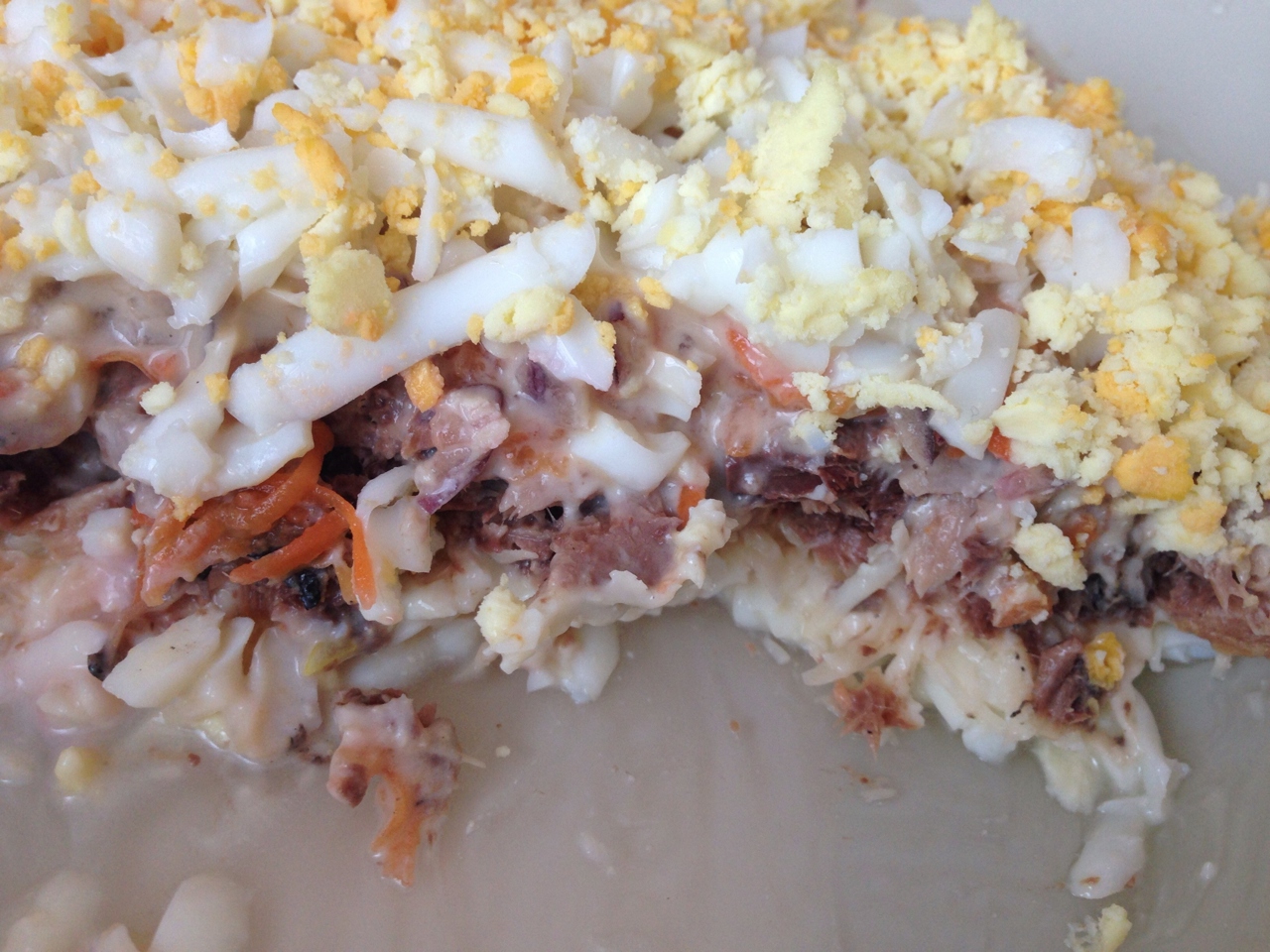 Dietary Mimosa Salad with Tuna and Yogurt