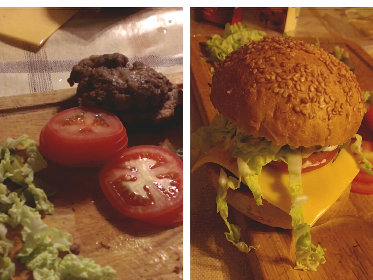 Homemade Hamburgers with Pickles