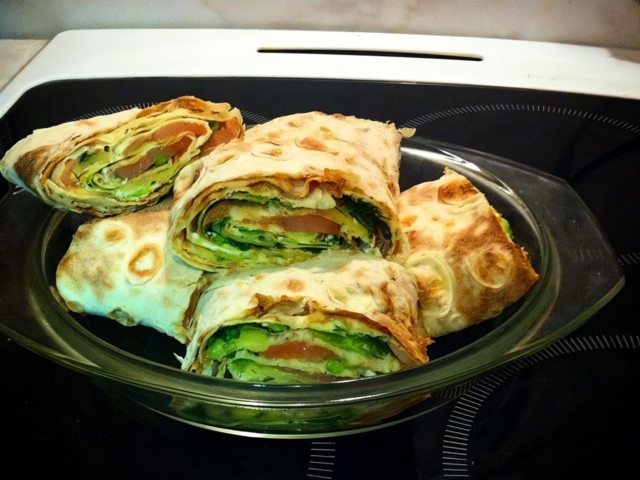 Homemade Roll with Salmon and Cheese