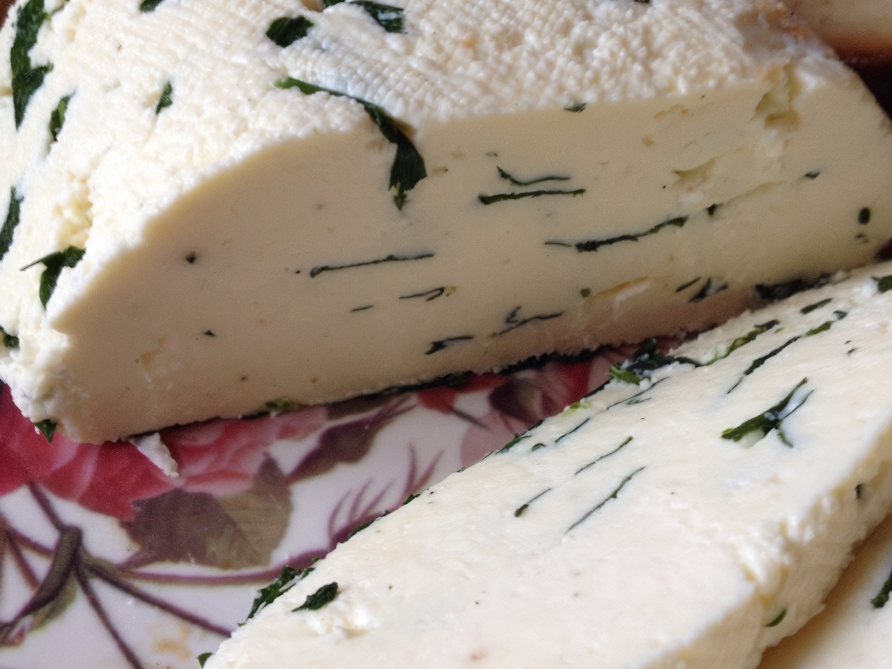 Homemade Cheese with Green Onions and Caraway