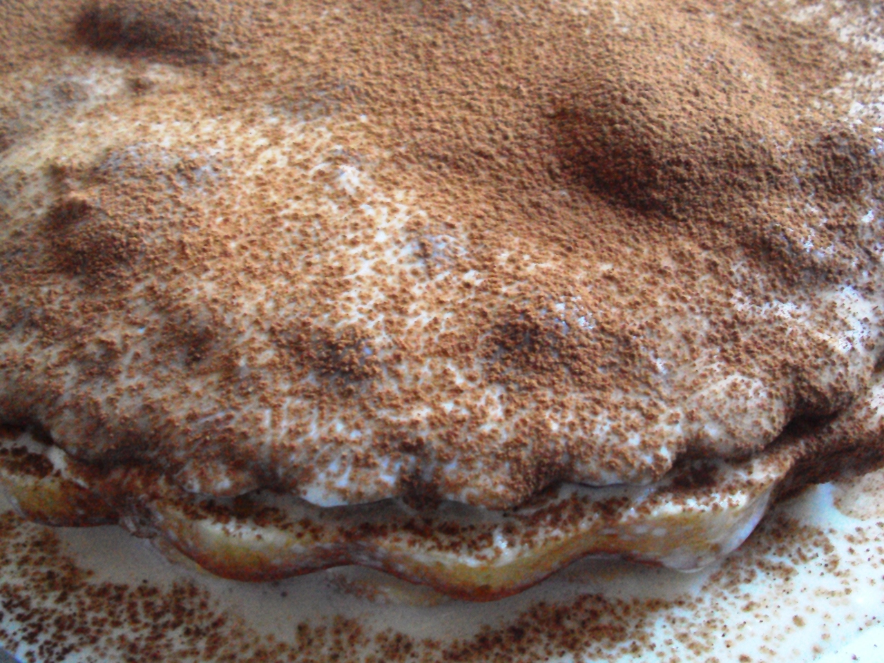 Two-Tone Cake with Sour Cream Frosting for Tea