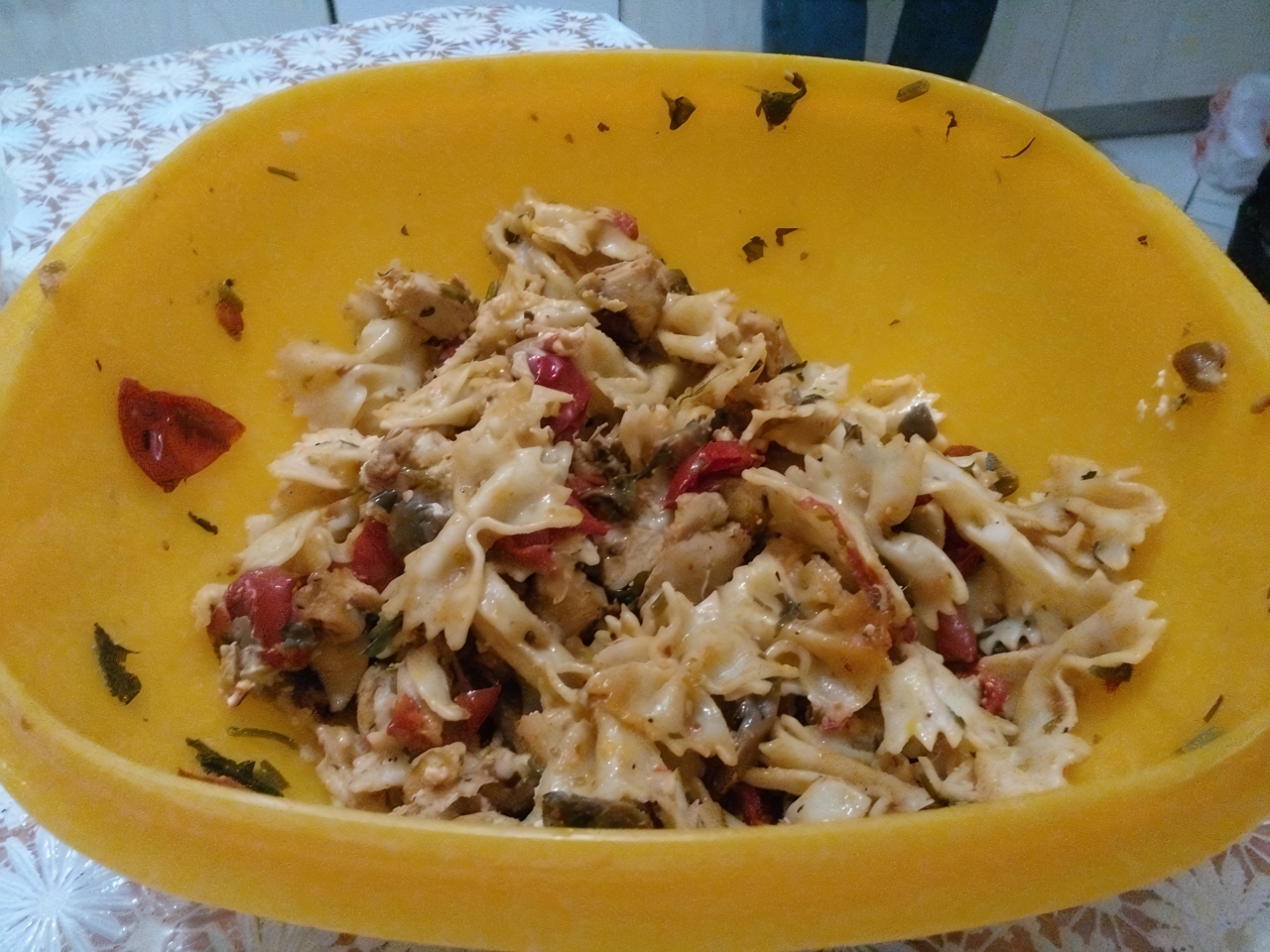 Farfalle with Chicken, Mushrooms, and Ricotta