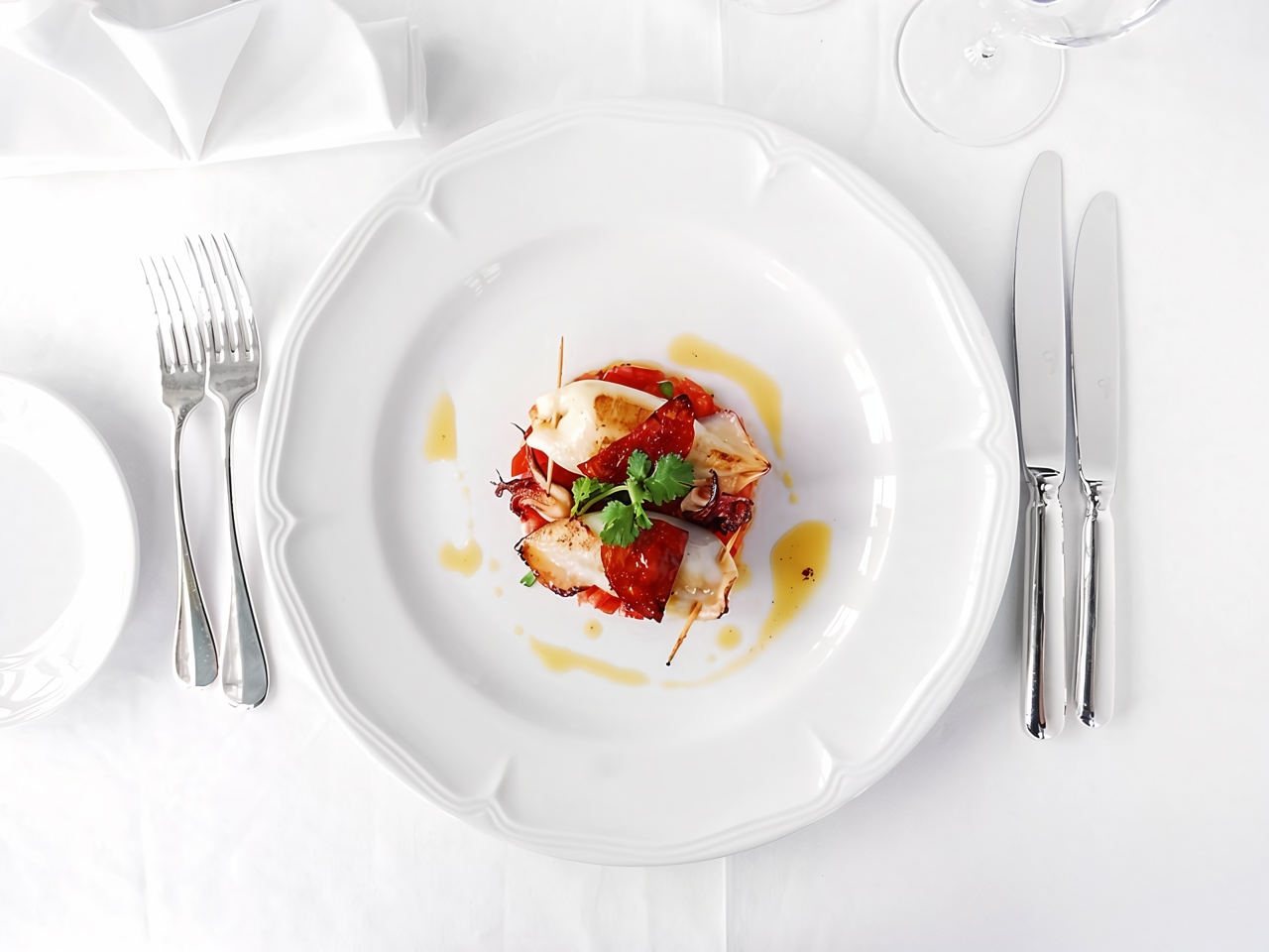 Stuffed Squid on Tomato Tartare