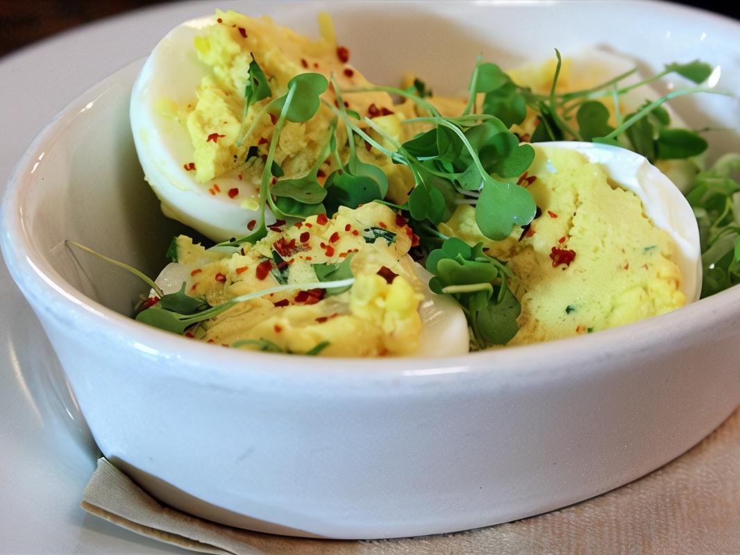 Eggs Stuffed with Roquefort and Watercress