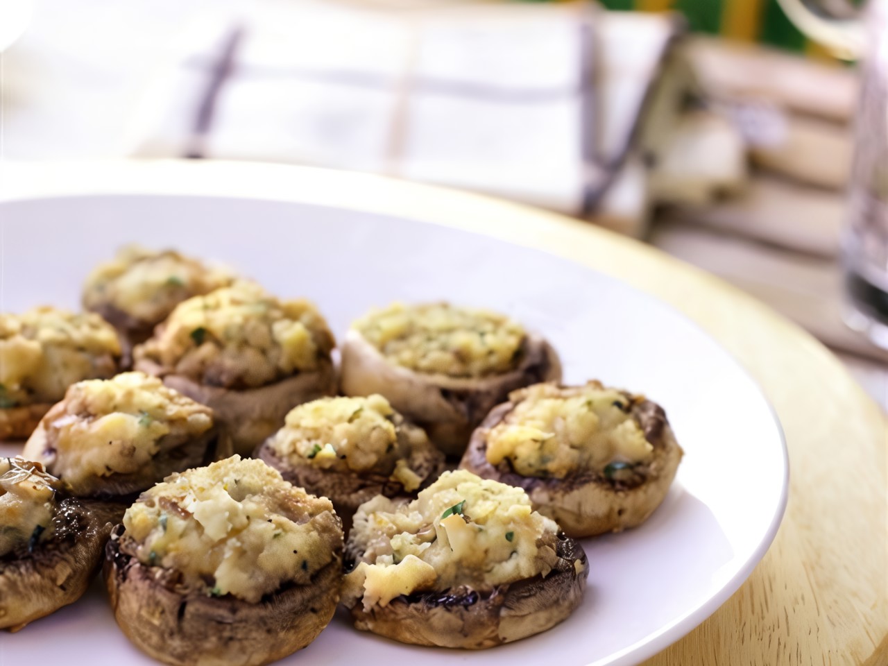 Stuffed Mushrooms with Ham