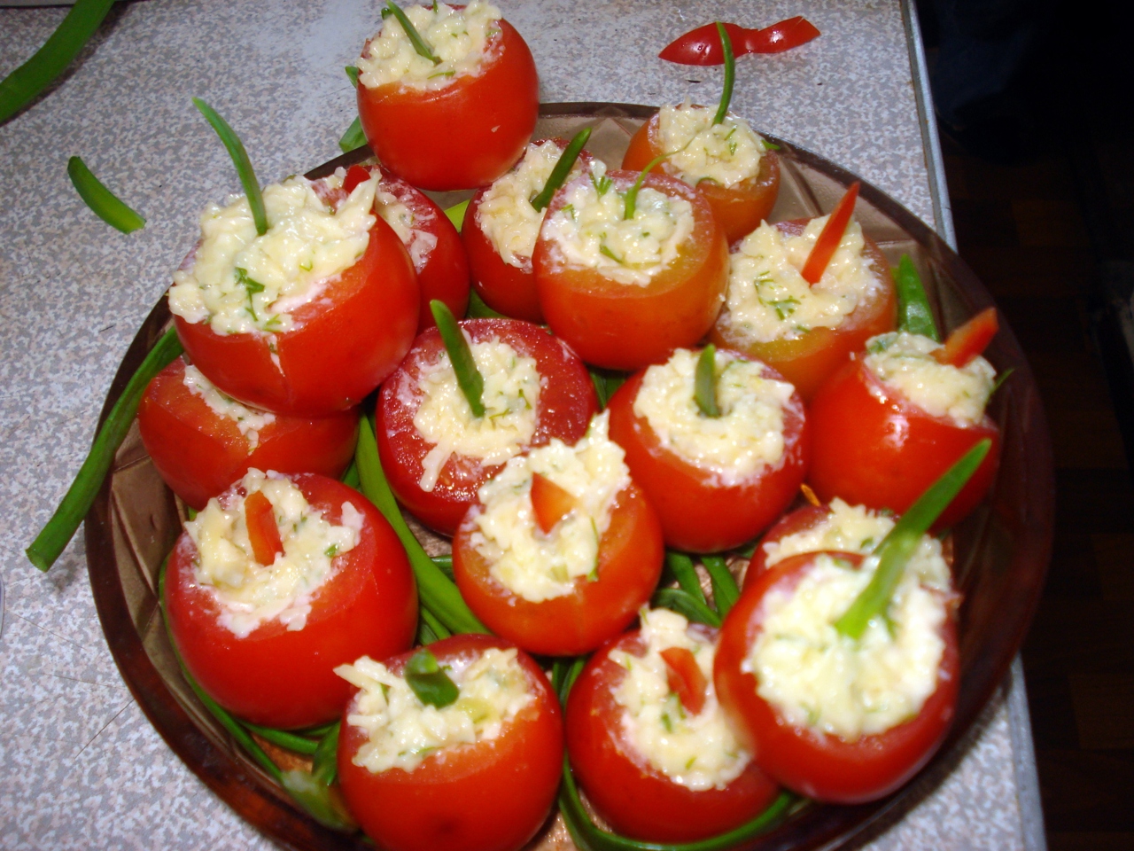 Cheese-Stuffed Cherry Tomatoes