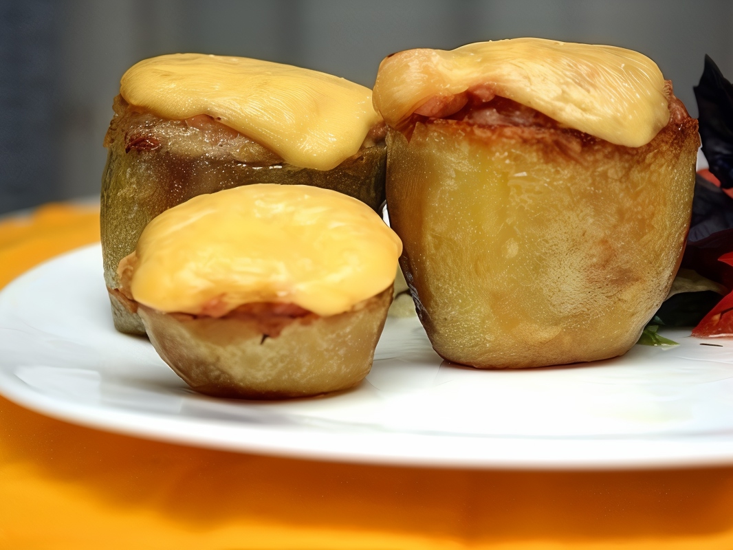 Potatoes Stuffed with Ham and Cheese