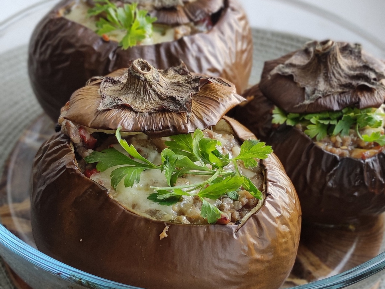 Stuffed Round Eggplants