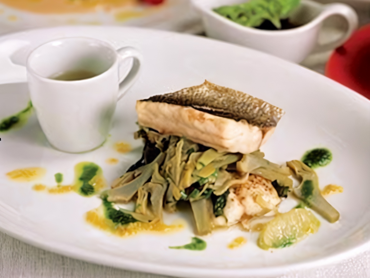 Sea Bass Fillet with Artichokes