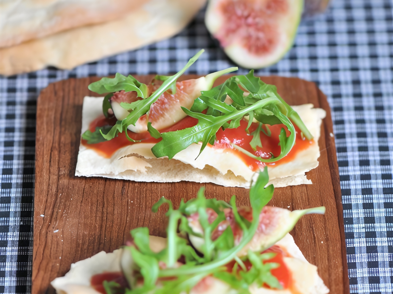 Focaccia with Fig, Arugula, and Parmesan