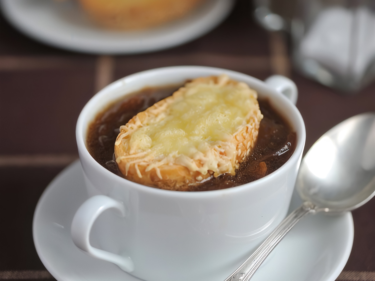 French Onion Soup with Thyme and Cheese Toasts