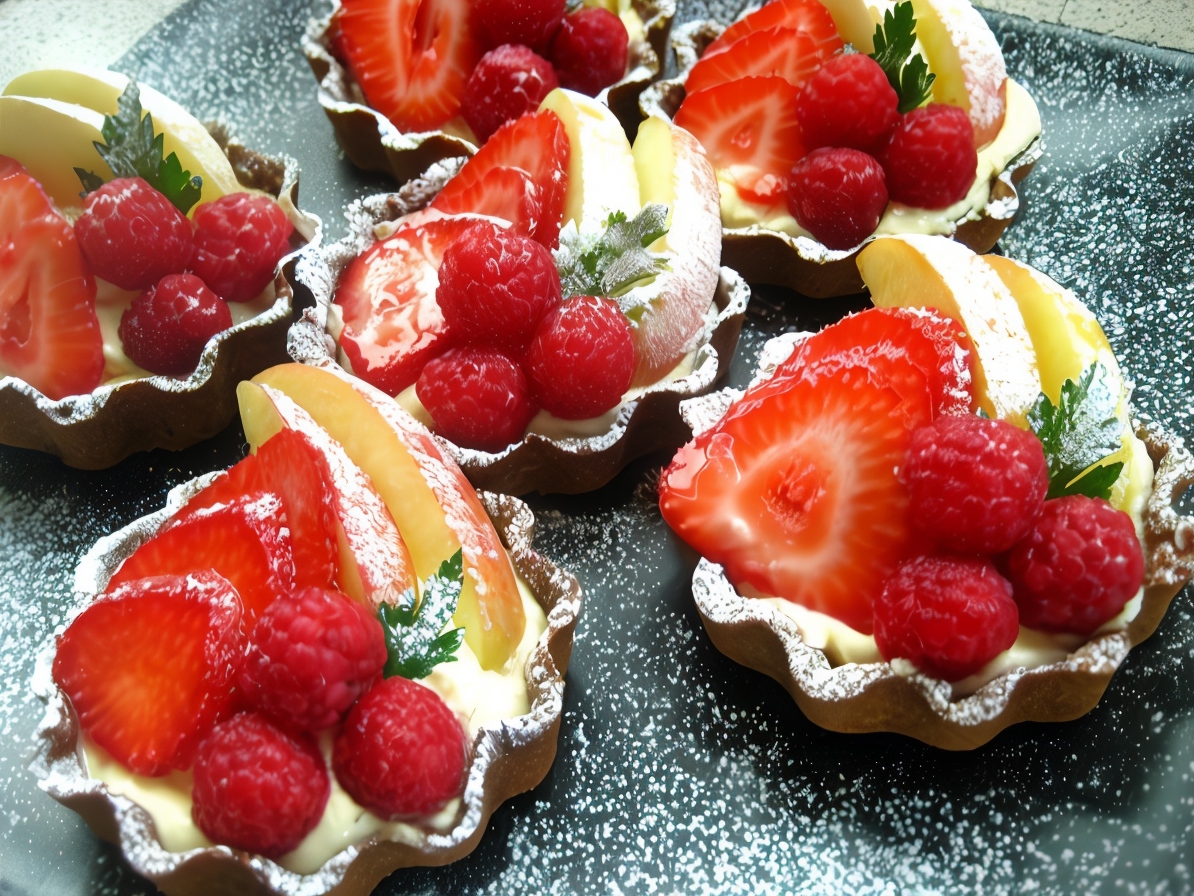 Fruit Pastries with Mascarpone Cheese and White Chocolate
