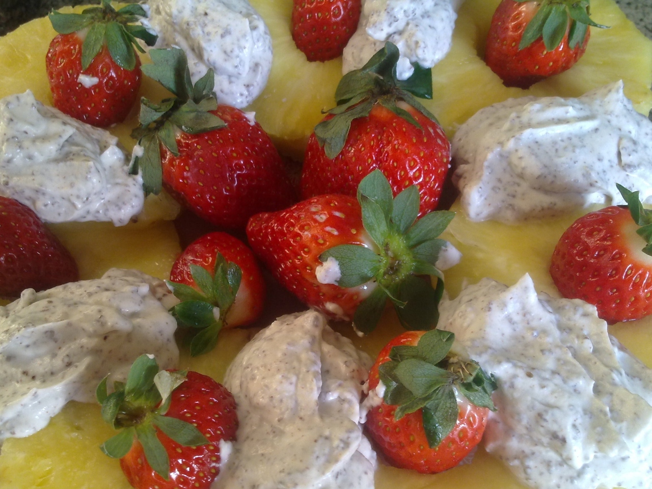 Fruit Dessert with Pineapple and Strawberry