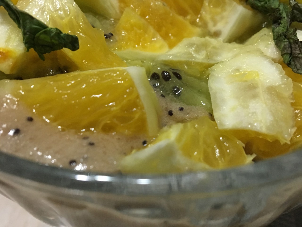 Fruit Dessert with Banana-Poppy Sauce