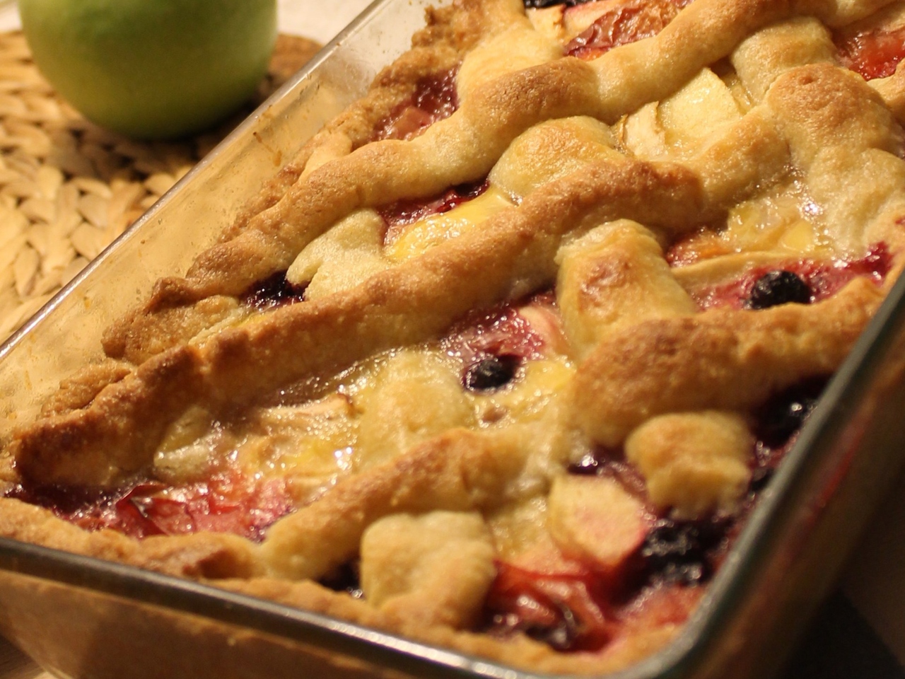 Fruit Pie with Apples and Plums