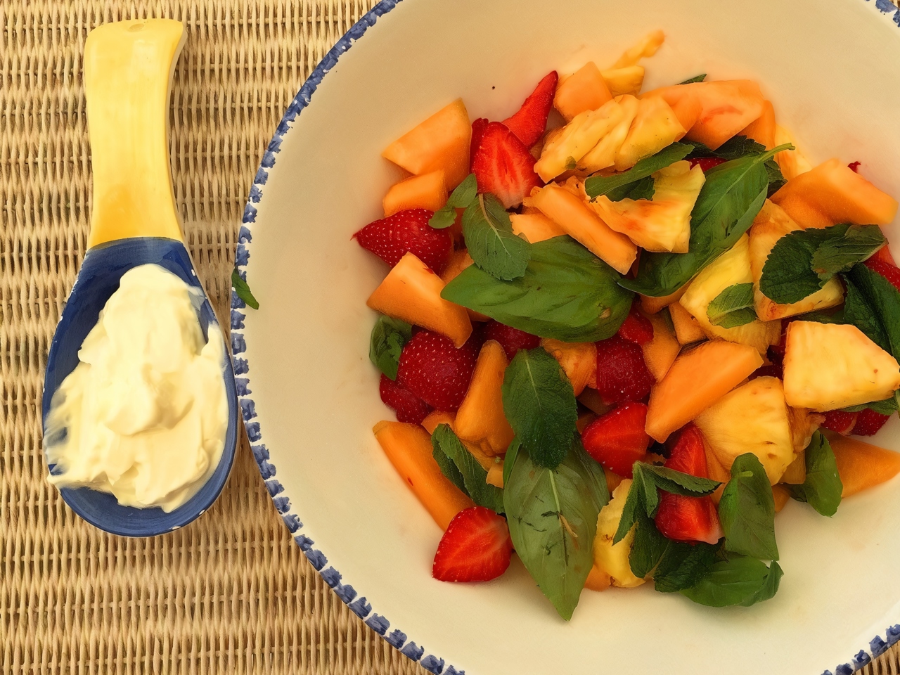 Fruit Salad with Crème Fraîche