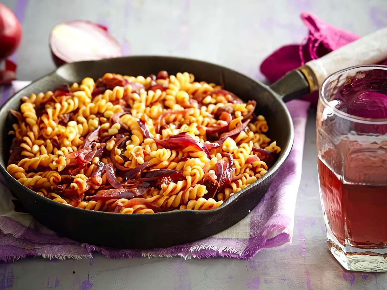 Fusilli with Onion Sauce
