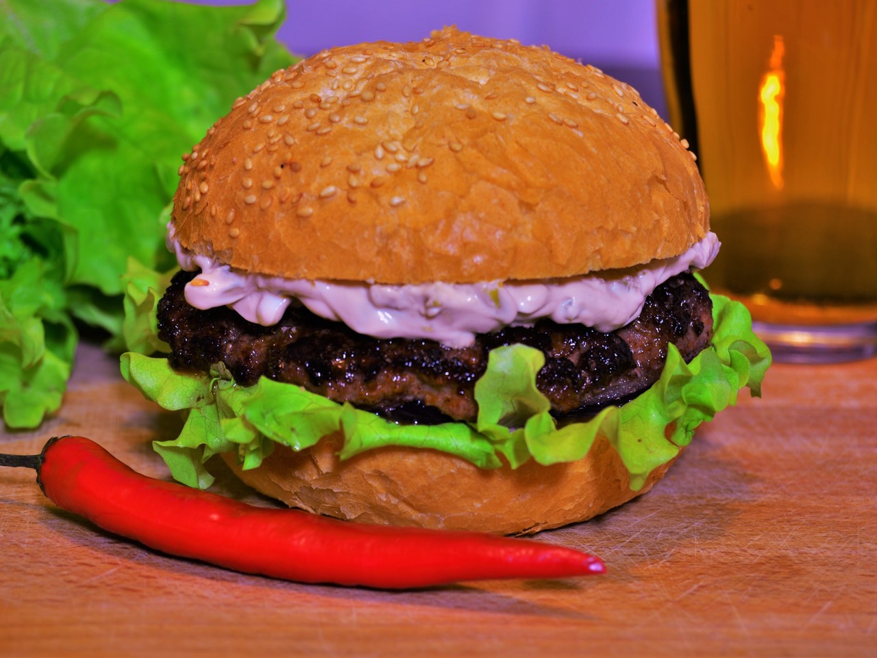 Hamburger with Greek Tirokafteri Sauce