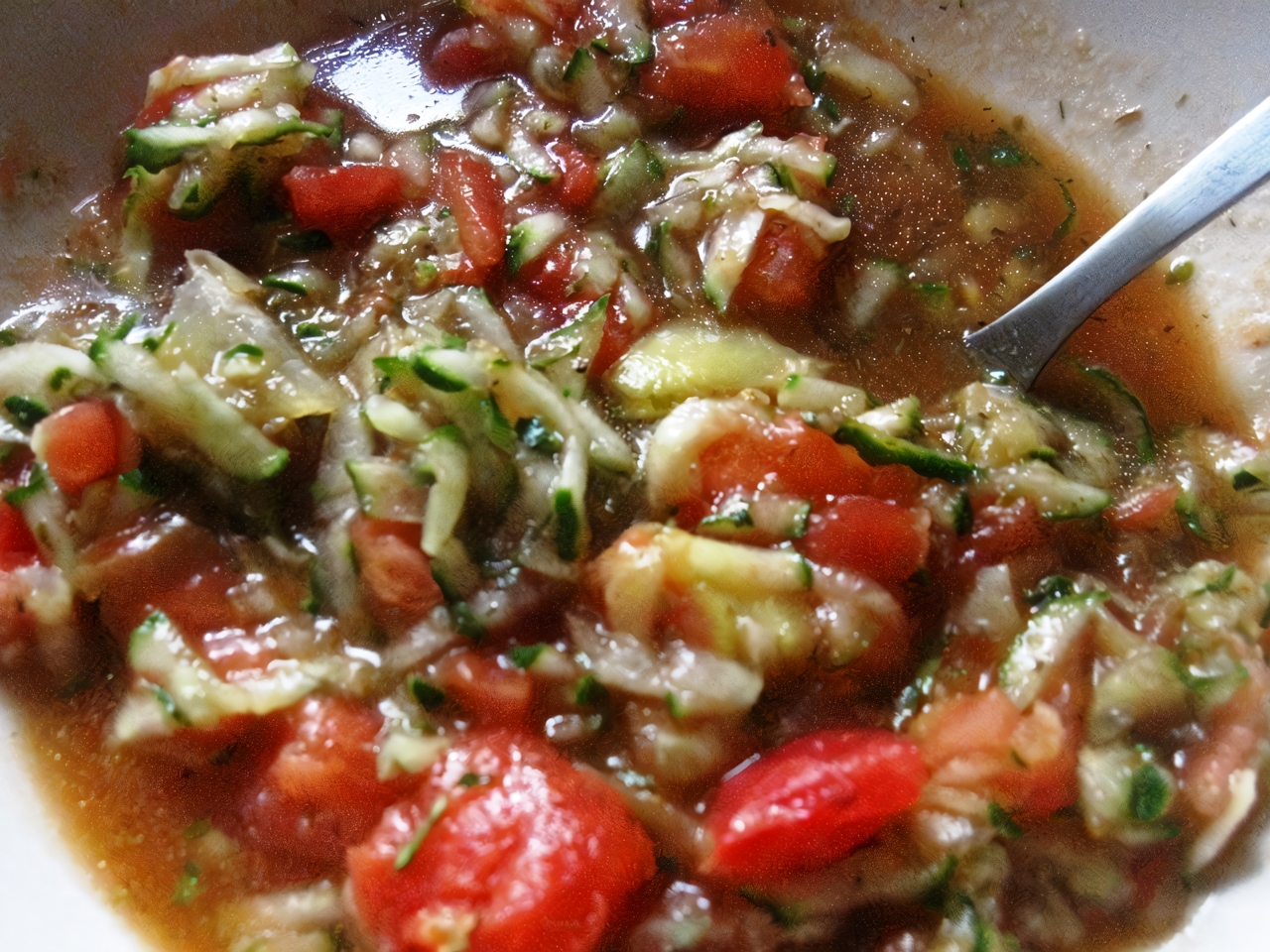 Gazpacho with Sparkling Water