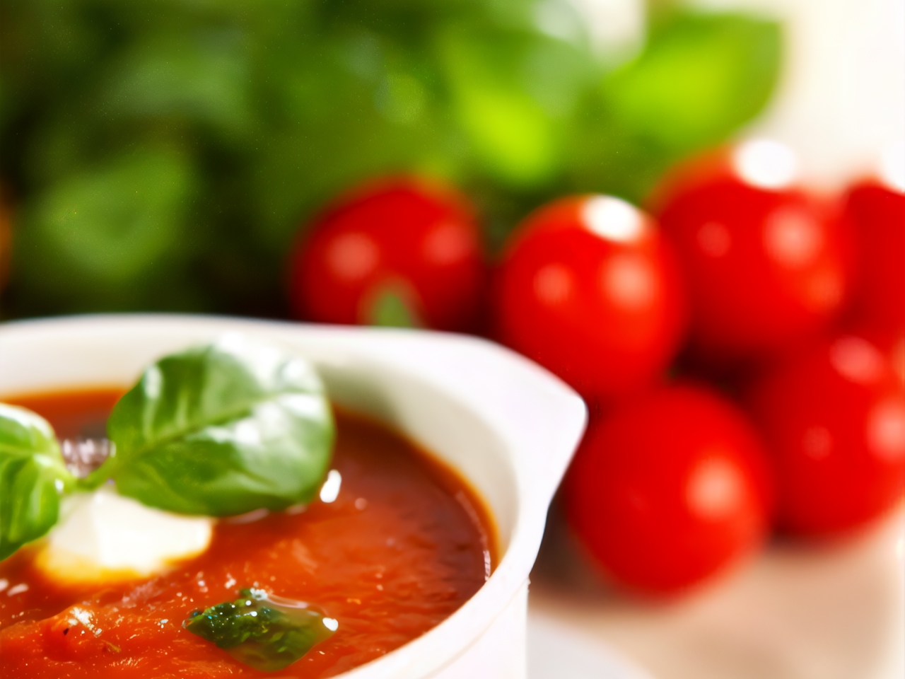 Gazpacho with Cheese Balls