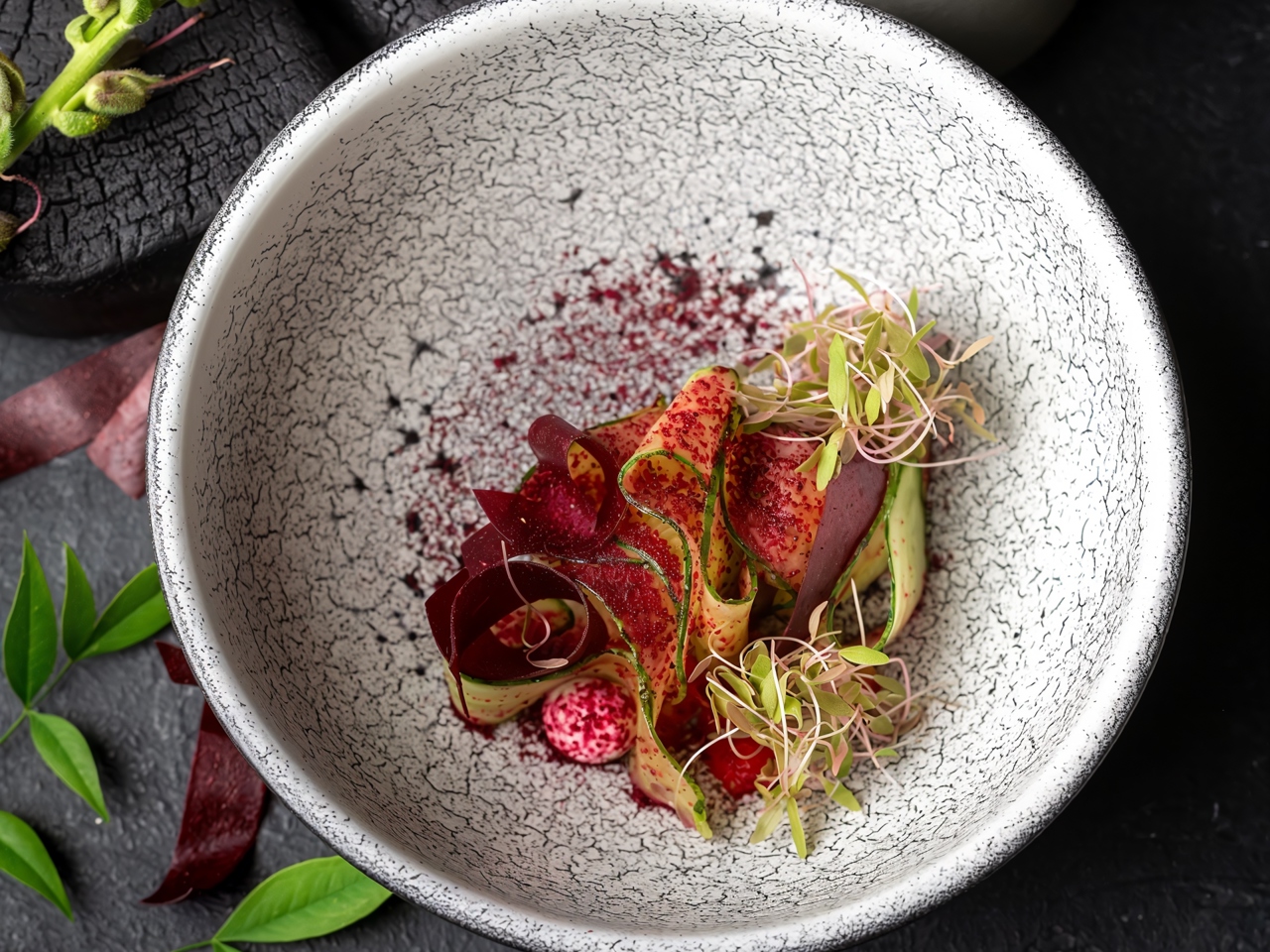 Gazpacho with Strawberries and Fruit Leather