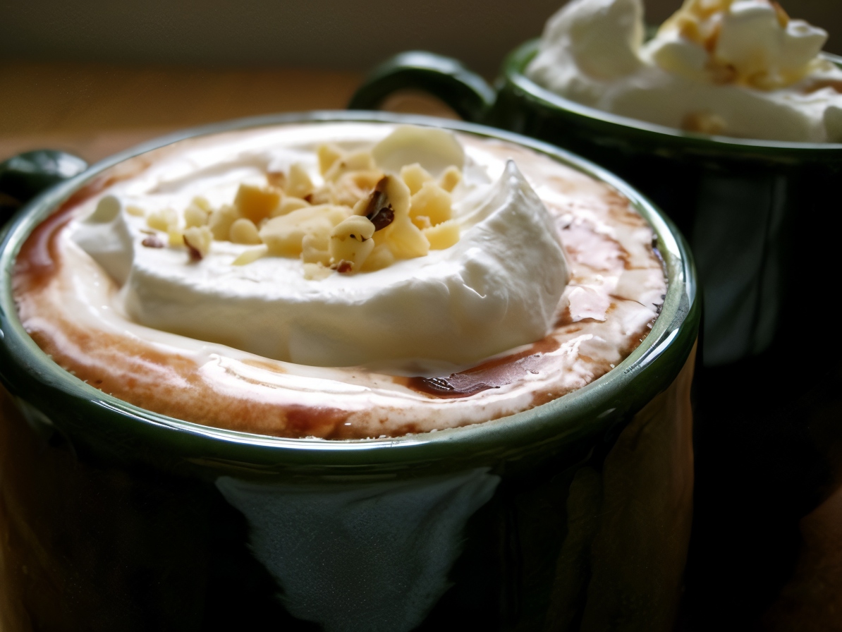 Hot Chocolate with Hazelnut Liqueur and Roasted Hazelnuts