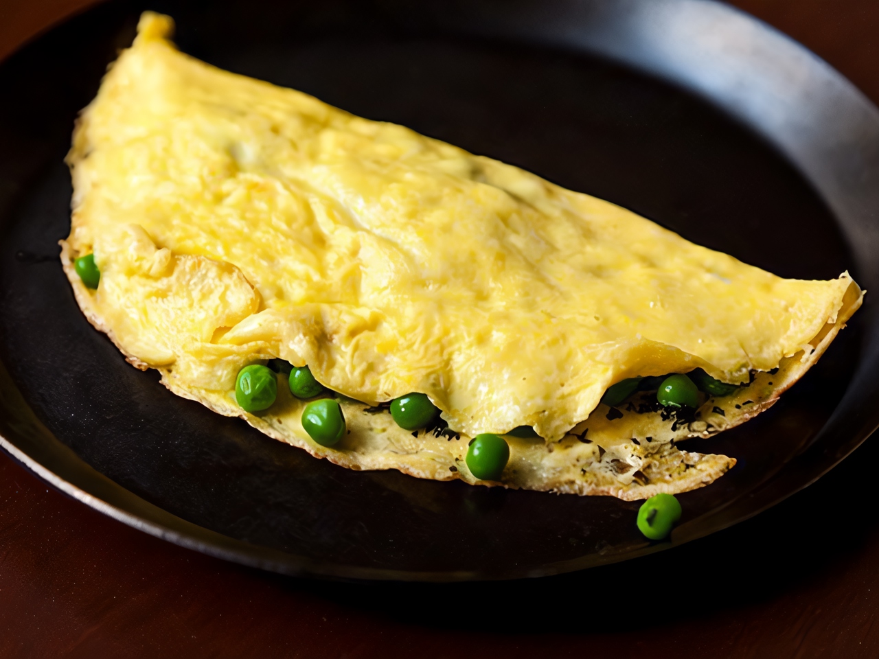 Pea Omelette with Mint and Mascarpone