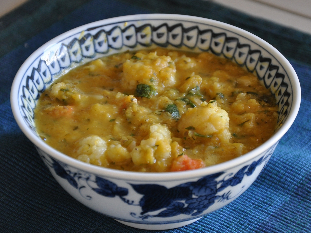 Pea Soup with Potatoes and Cauliflower